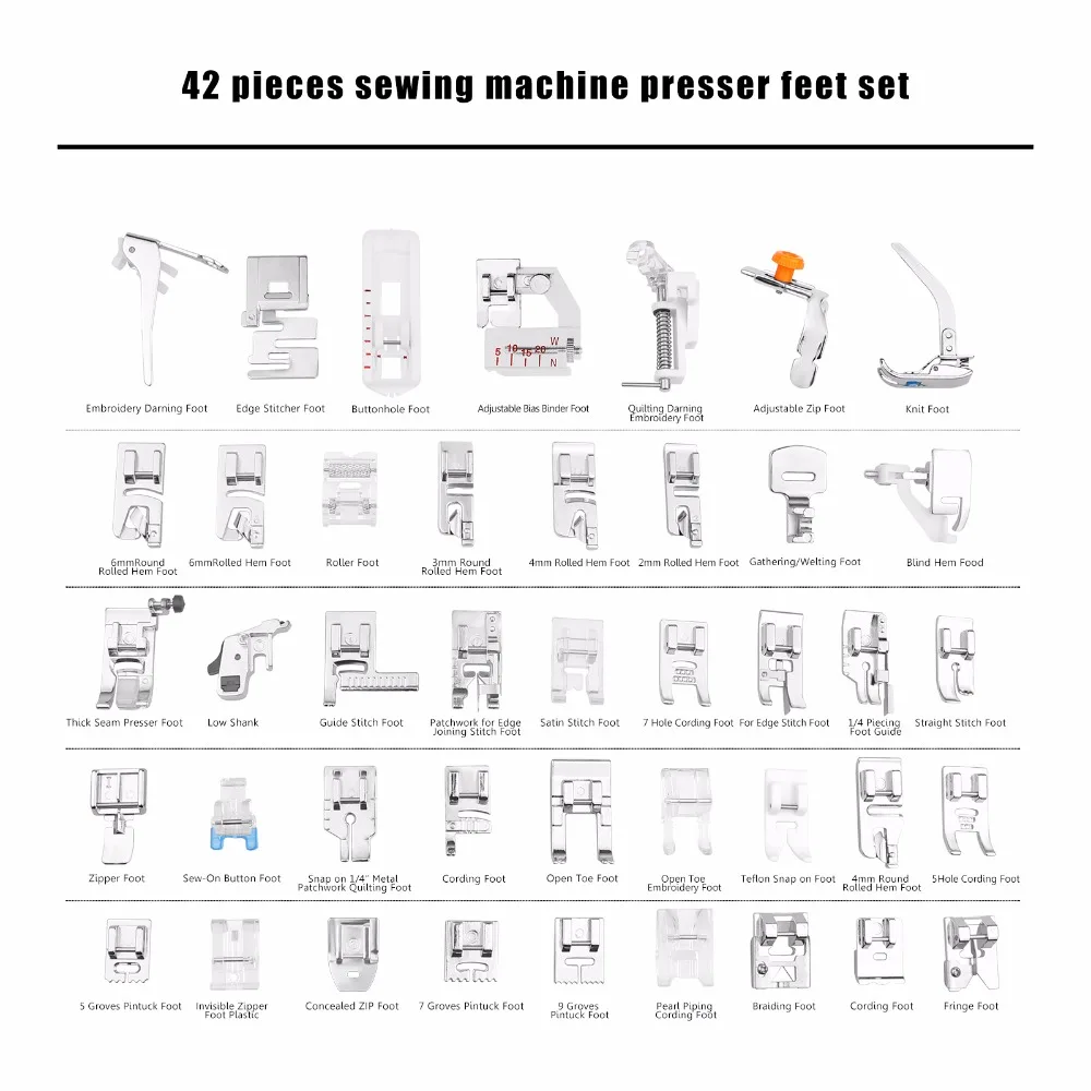 42 шт. набор лапок для швейной машины в розничной коробке Brother Singer Janom|machine presser|foot