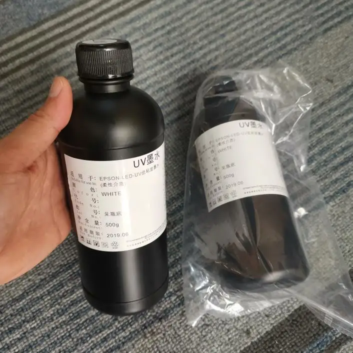 250ML / 500ML One Bottle White / CMYK Color UV Ink For Epson 1390 L800 1400 1410 R280 R290 R330 L1800 L805 A4 A3 SGS ROHS