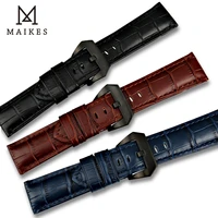 maikes new design 22mm 24mm 26mm watch accessories watchbands genuine leather watch band strap for panerai watch bracelet belt