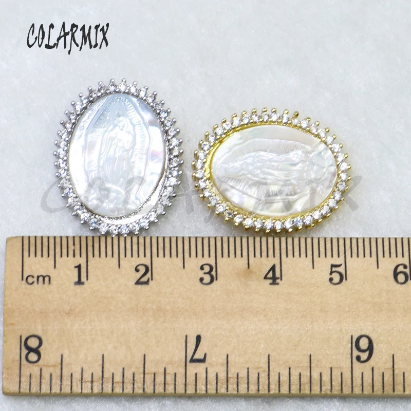 5 шт. кулон Девы Марии натуральный корпус ожерелье с Мадонной подвеской оптовая