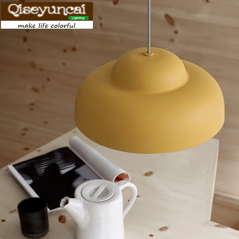 

Qiseyuncai 2018 NEW Nordic Restaurant Macaron Cloud Aperture E27 LED Chandelier Simple Modern Study Bar Counter Lamp