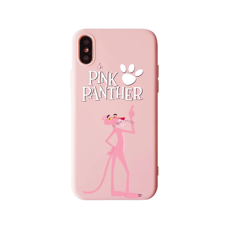 Милый цвет розового леденца пантера чехол для iphone 11 11Pro 5s SE X XS Max XR 6 6S 7 8 Plus роскошный мягкий силиконовый чехол из ТПУ