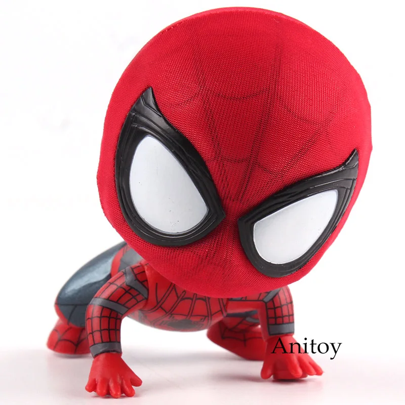 B in bag Marvel Человек-паук возвращение домой Человек-паук Q версия мини качающаяся голова ПВХ Фигурки игрушки автомобиль украшение дома кукла 6 стилей - Цвет: B in bag
