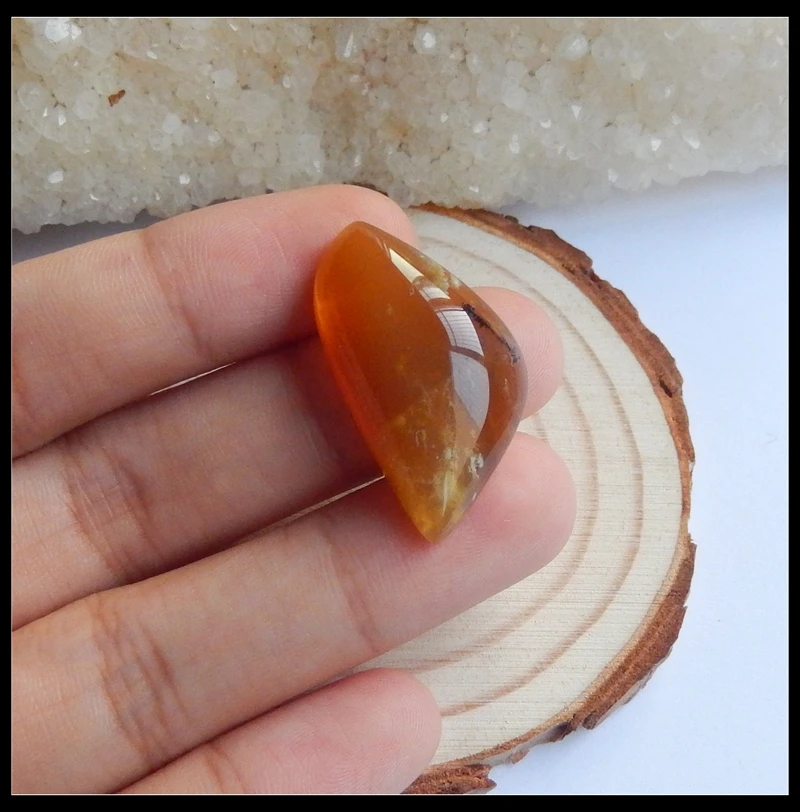 

Sale 1Pcs Natural Stone Yellow Opal Gemstone Handmade DIY Jewelry Cabochon 30x16x8mm 4g