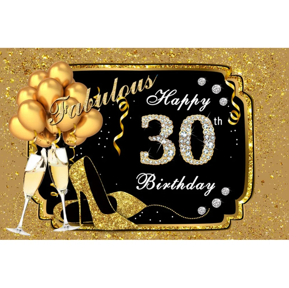 

Laeacco 30th 40th 50th Birthday Party Celebration Balloon Ribbon Scene Photographic Background Photography Studio Photo Backdrop