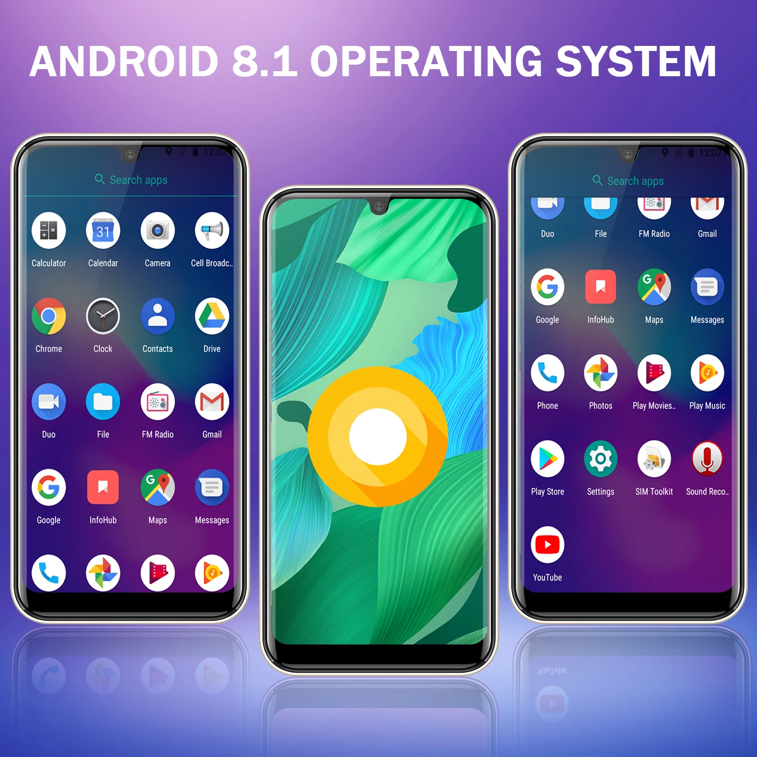 TEENO Vmobile A60 мобильный телефон Android 8,1 5,7 'HD+ Водонепроницаемая 2.5D экран 8MP двойная камера 3800 мАч 3 Гб ram 4G Celular смартфон