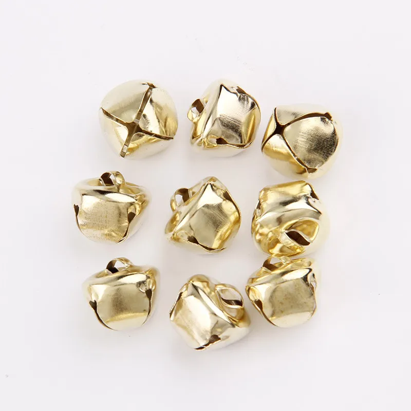 Gold 15mm 12/13/15/20/25/30 мм золото/белый K для ухода за волосами для укладки покрытием рождественские перекрестная подвеска с бубенчиками ручной работы Вечерние DIY ремесла домашнего декора аксессуары - Цвет: Gold 15mm
