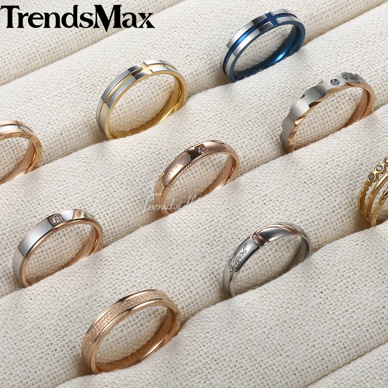 Обручальное кольцо Trendsmax для женщин обручальное из нержавеющей стали черного