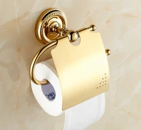 luxury polished gold color brass wall mounted bathroom toilet paper roll holder bathroom accessory mba604