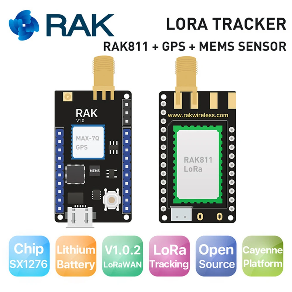 RAK811 LoRa трекер доска Беспроводной удаленного позиционирования MAX 7Q gps модуль