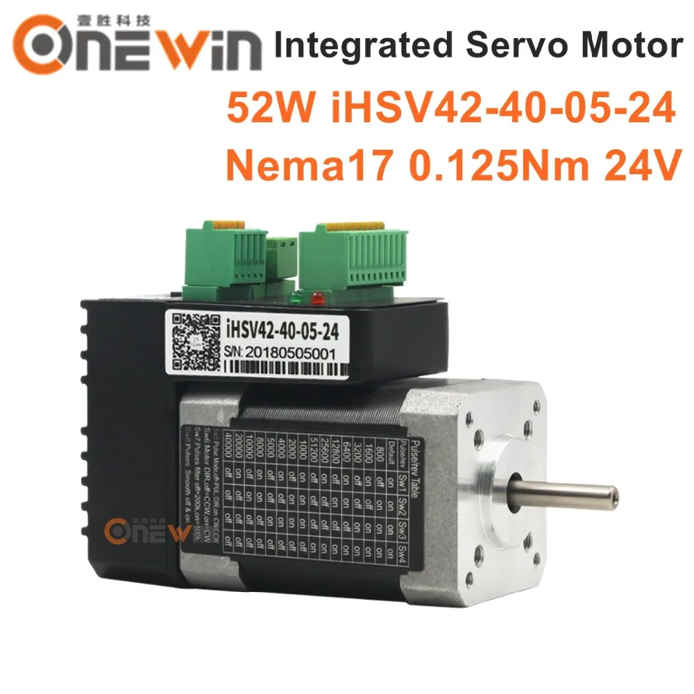 52 Вт NEMA23 интегрированный Серводвигатель 4000rpm24v 0.125N. m iHSV42 40 05 24|Двигатель