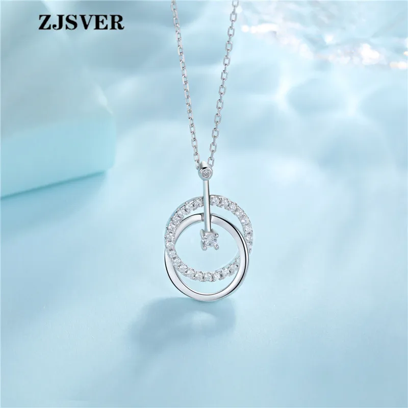 ZJSVER хорошее ювелирное изделие 925 пробы серебряное ожерелье глянцевый круг и