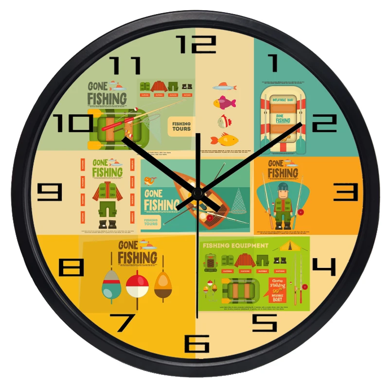 Настенные часы с изображением фермера в стиле ретро|fish wall clocks|wall clockmediterranean clock |