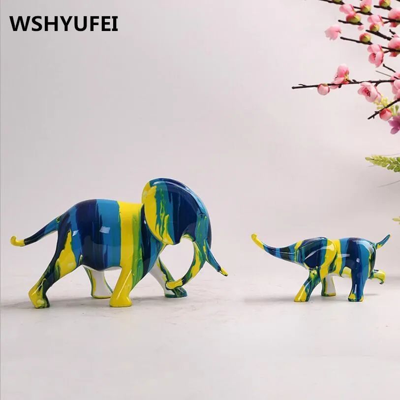 WSHYUFEI смола Многоцветный слон украшение дома Рождественские подарки офисное