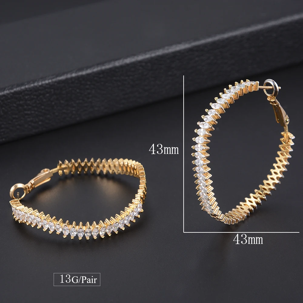 

SISCATHY High Quality Trendy Simple Hoop Earrings 2019 Fashion Jewelry Luxury Cubic Zirconia Earrings For Women Accessories