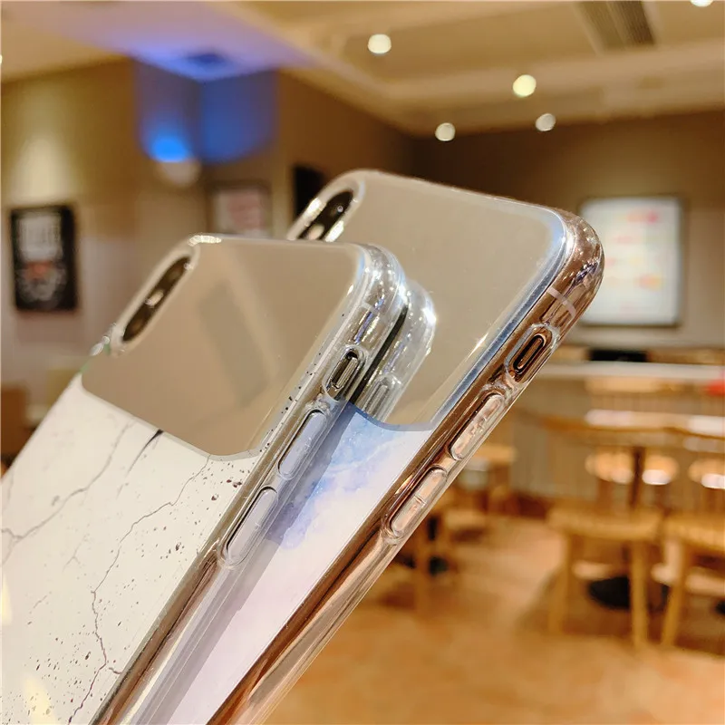 Мраморный зеркальный чехол для телефона iPhone X XS XR Max 8 7 6 6S Plus чехлы Apple iphone 7plus