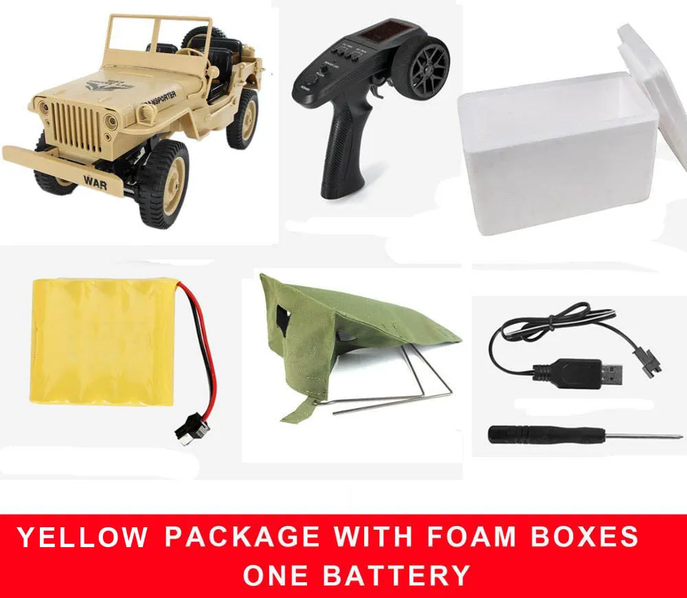 Yellow Foam Box Радиоуправляемый грузовик Q65 1:10 2,4G 4WD автомобильный светильник-трансформер с дистанционным управлением джип четыре колеса внедорожные военные альпинистские Машинки Игрушки - Цвет: Yellow Foam Box
