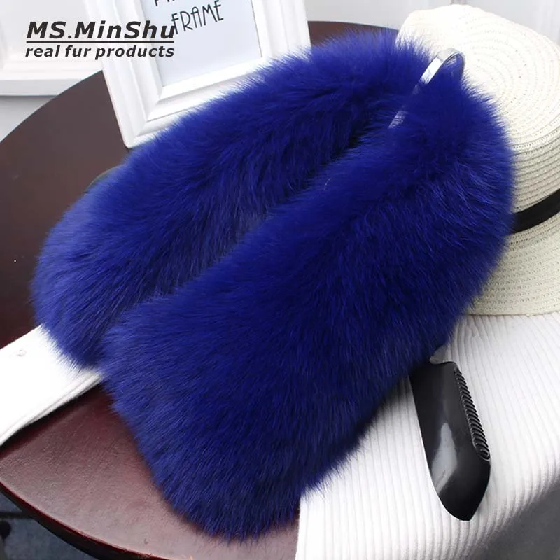 Женский меховой воротник MS.MinShu шарф из 100% натурального Лисьего меха зимний