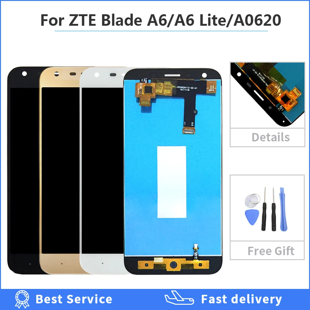 

100% tested Touch Screen For ZTE Blade A6/A6 Lite LCD Display Digitizer Assembly LCD For ZTE Blade A0620 Repair Parts with Tools