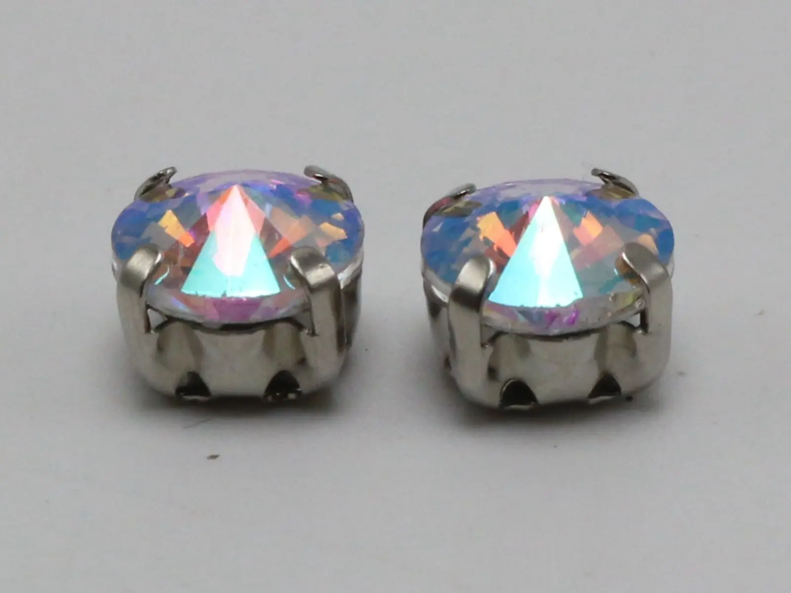 50 Серебряный цвет прозрачный AB кристалл круглые стразы Rivoli стекло Роза Montees 8 мм