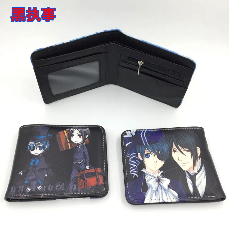 Black Butler Дизайн, косплей, неоновый кошелек Genesis EvangelionEVA, аниме, Стальной алхимик, мультяшный кошелек, Черный дворецкий, кошелек для монет, кошелек из ПУ кожи - Цвет: Black Butler