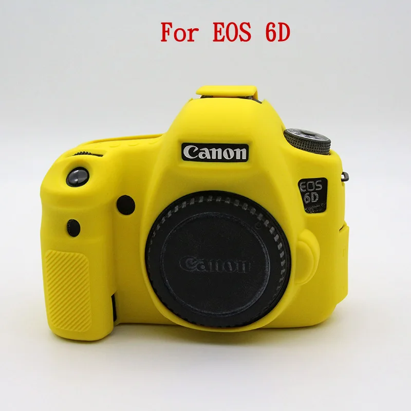 6D Yellow Силиконовый чехол для Canon EOS 6D 80D 77D 70D DSLR камера корпус 5D Mark IV 5D4 6D Mark II 200D 1300D 1500D мягкий протектор - Цвет: 6D Yellow
