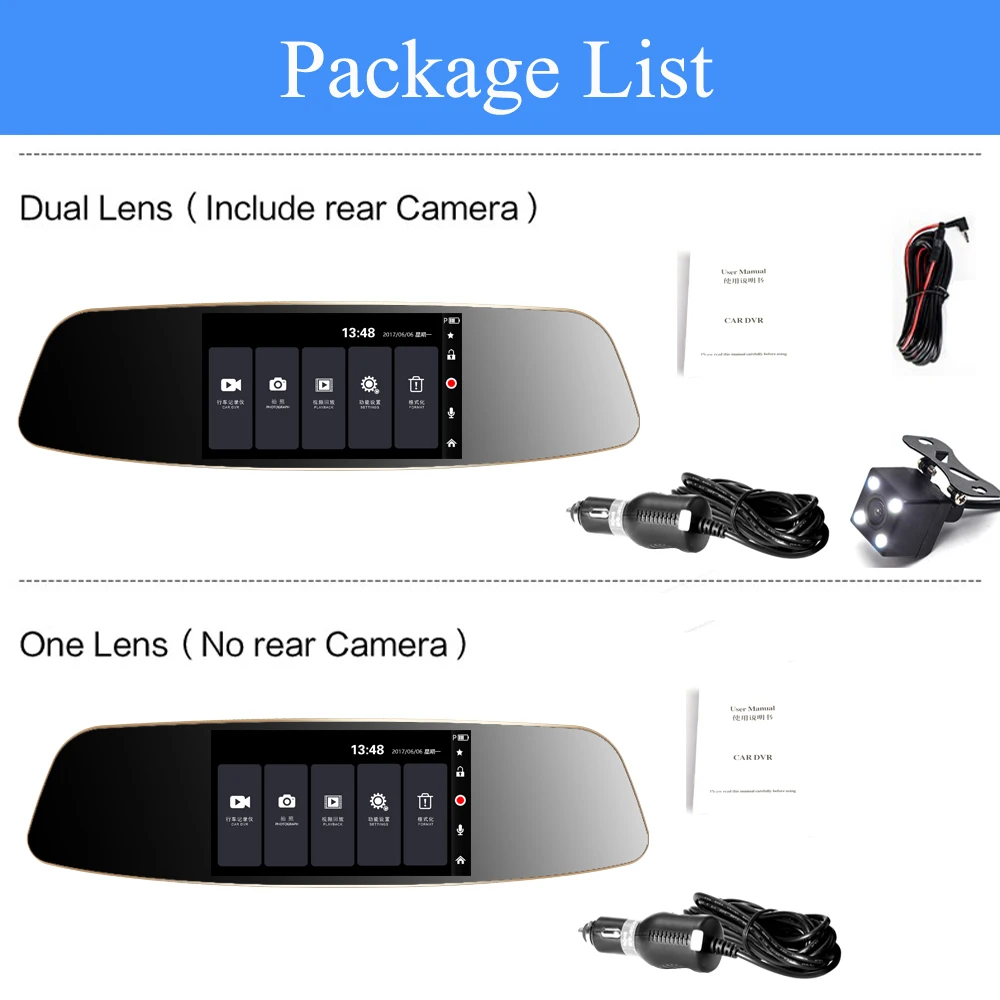 LESA T8 FHD 1080 P Автомобильный dvr двойной объектив автомобиля авто камера Coche зеркало