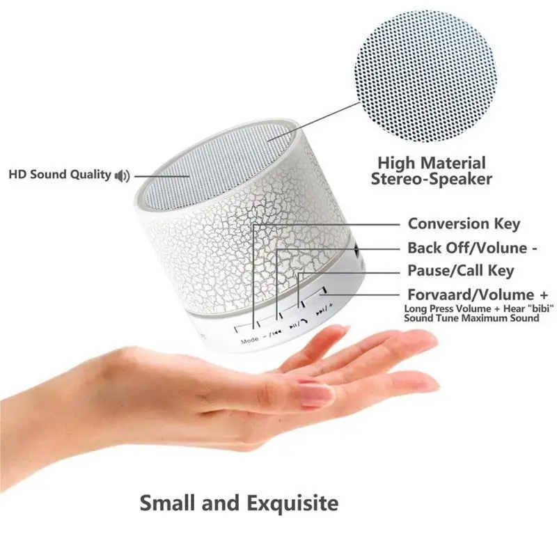 Горячая Bluetooth динамик мини беспроводной громкий трещины светодиодный TF USB