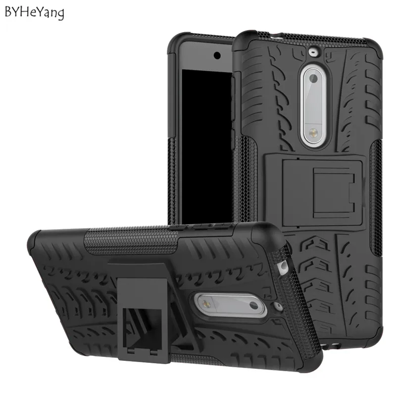 

BYHeYang Case For Nokia 5 Cover 5.2 inch TPU & PC Stand Armor Shockproof Case Anti-drop Cover For Nokia 5 Nokia5 Back Cover capa