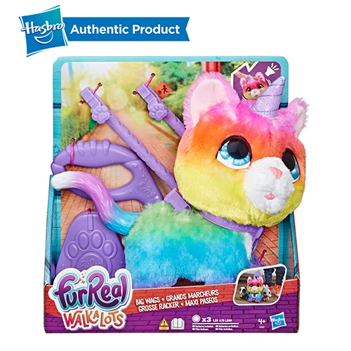 UNICORN CAT Hasbro FurReal Friends Walkalots большой Wags Единорог кошка, большая собака, котенок, Lil' Wags кролик, ходунки мех Домашние животные игрушки и подарки для детей - Цвет: UNICORN CAT