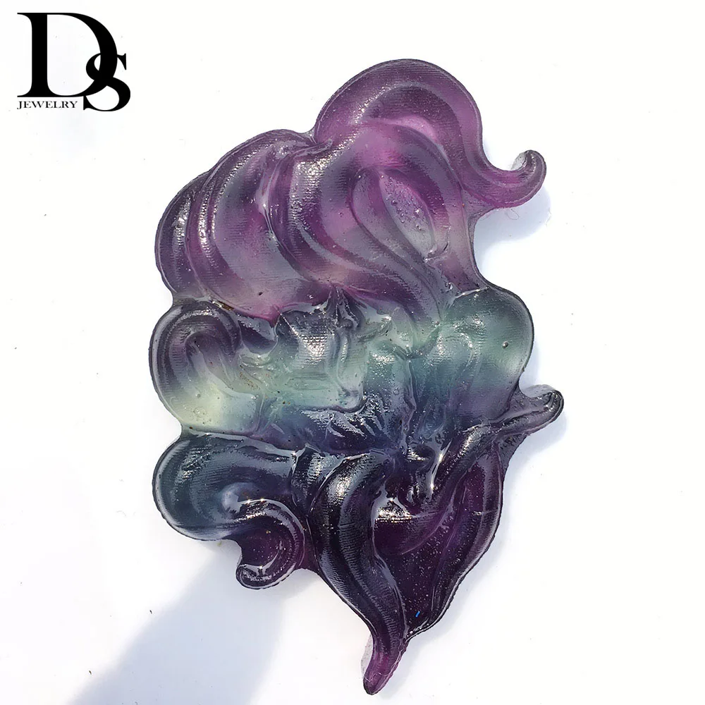 DS натуральный Радужный флюорит девять хвост лиса кулон кварцевый кристалл Gumiho