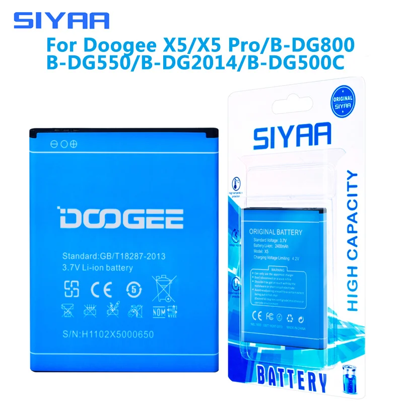 Оригинальный аккумулятор для мобильного телефона Doogee X5 B DG800 DG550 DG2014 литий ионный