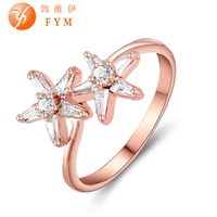 special design fashion new rose gold color jewelry rings cz star ring for women wedding engagement party cubic zirconia