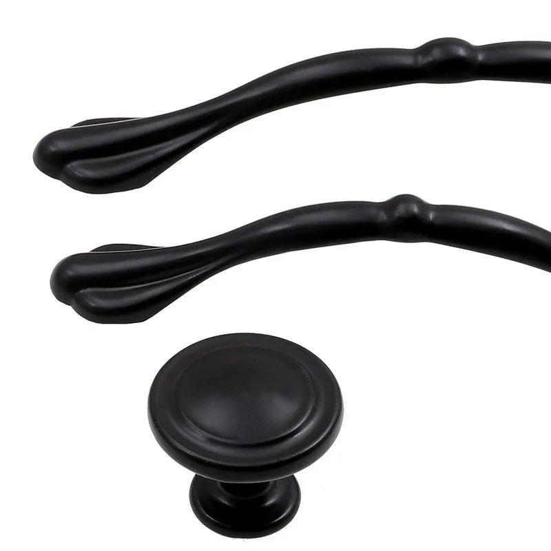 Черные ручки шкафа QVWN кухонные для выдвижных ящиков в американском стиле модное