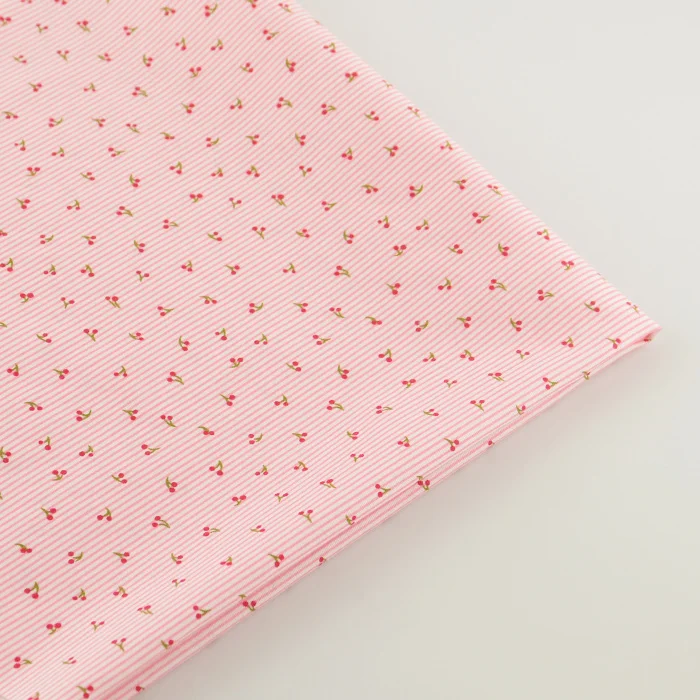 1 шт. розовый белый в полоску с принтом маленький цветочный дизайн 100% хлопок ткань