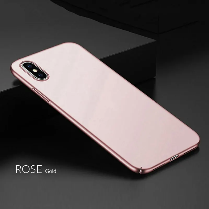 Rose Gold Противоударный ультра тонкий чехол для iPhone 6 6S 10 11 Pro X XR XS Max 7 8 Plus PC матовый чехол для телефона для iPhone 7 7plus 8 Роскошный чехол - Цвет: Rose Gold
