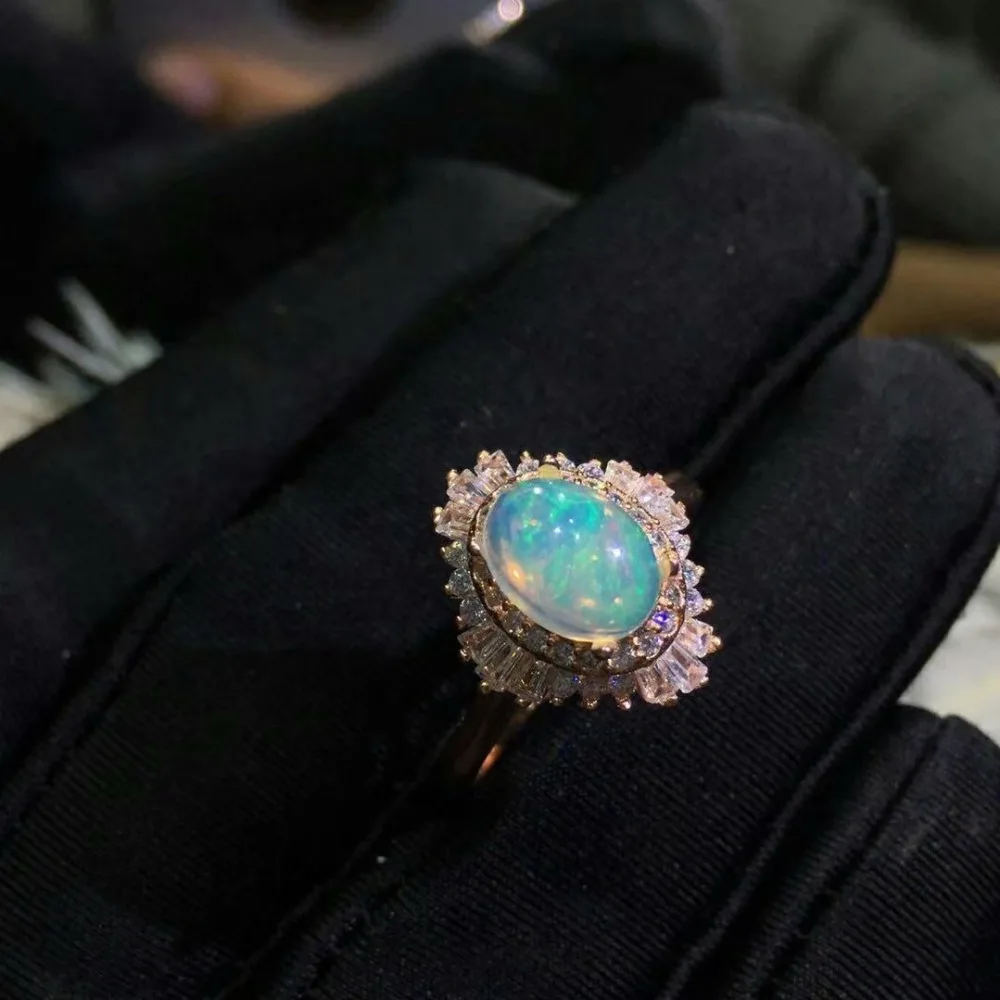 Shilovem, Настоящее серебро 925 пробы, натуральный опал, кольца, хорошее ювелирное изделие, трендовые Свадебные открытые, опт, Рождественский подарок cj0608098ago