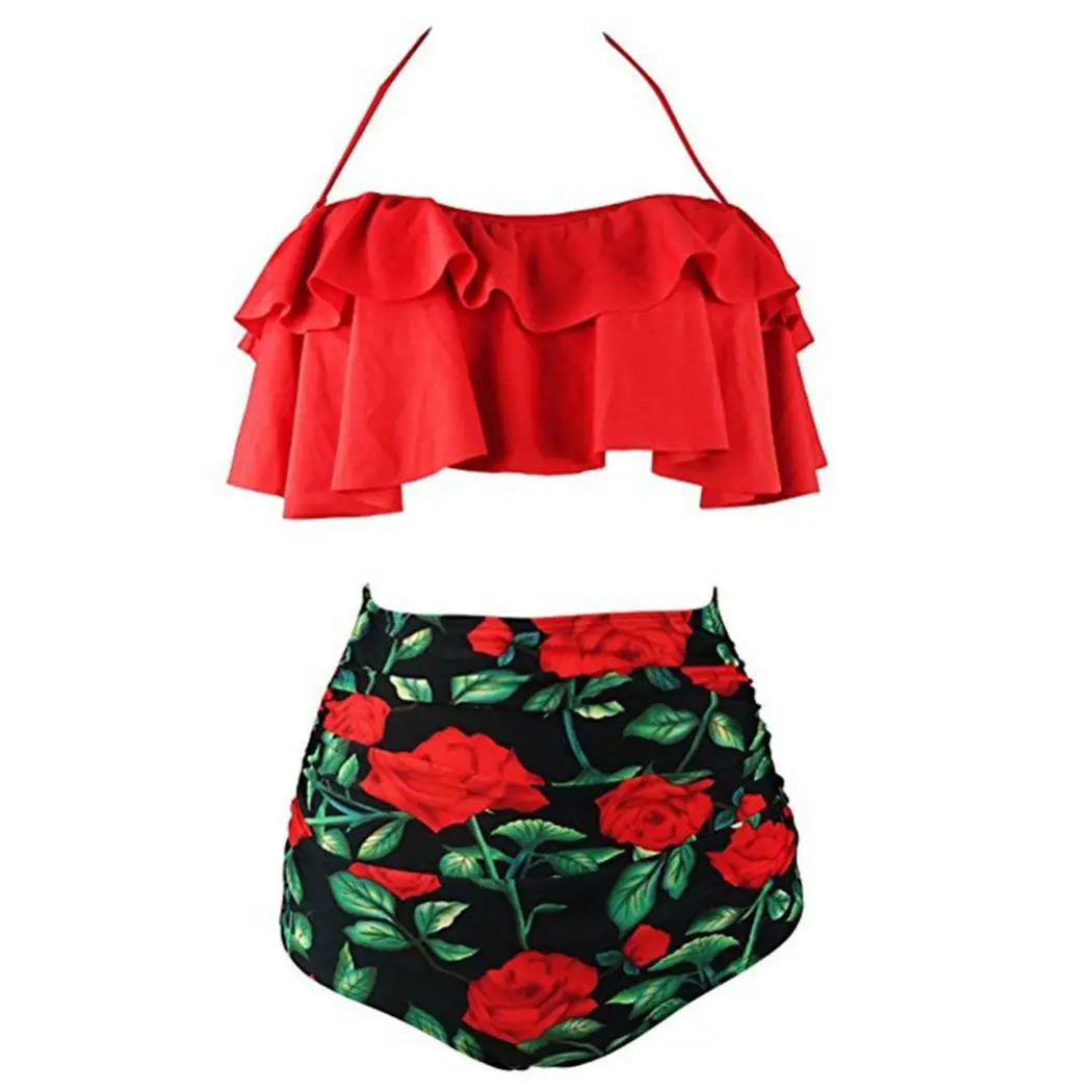 Женский летний сексуальный купальник пуш ап бикини Холтер эластичный набор