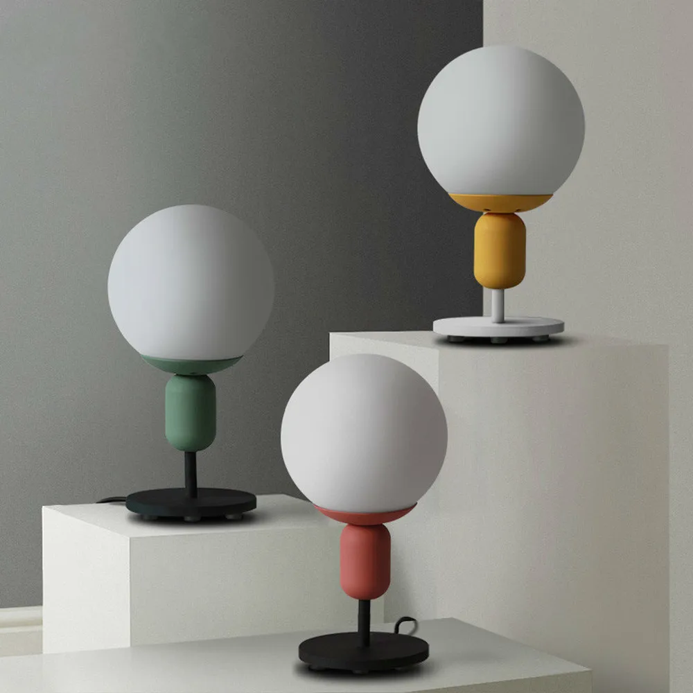 Personality simple desk lamps creative Nordic children's room headlights bedroom study Maccaron round table lamp LU813955 | Освещение