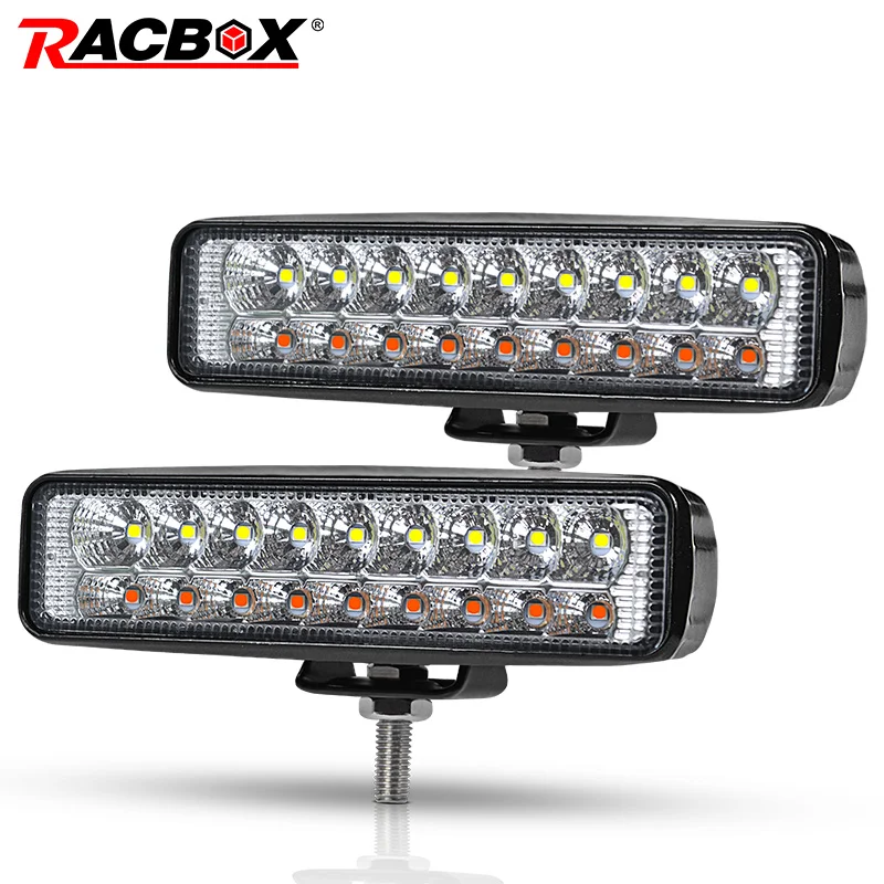 Светодиодная тонкая панель Racbox двухцветная Панель 6 дюймов 18 Вт белый и янтарный