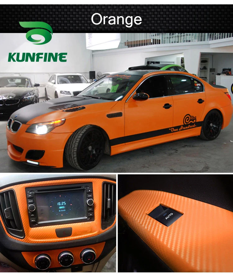 KUNFINE 3D углеродное волокно виниловая Автомобильная оболочка автомобильные