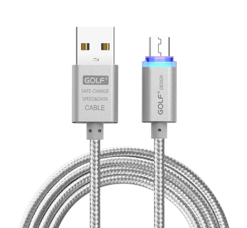 Светодиодный светильник для гольфа, Micro usb кабель для зарядки samsung S6 S7, быстрое зарядное устройство, Android телефон, кабель для синхронизации данных для huawei mate 7 8