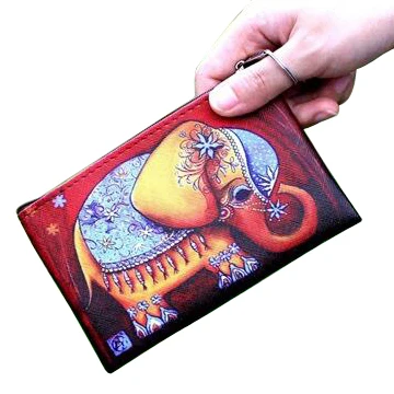 Женские кошельки с принтом слона кошелек для монет на молнии Женский мелочи