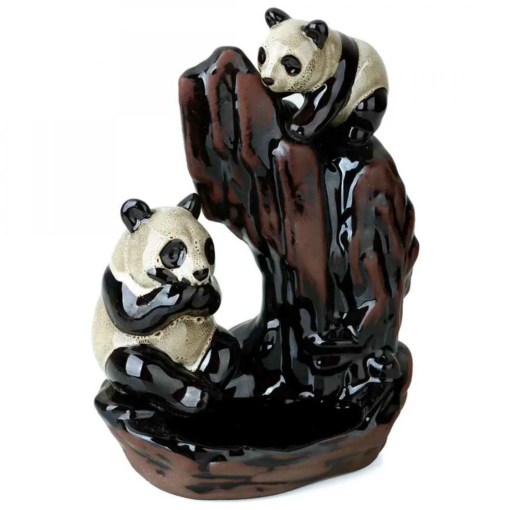 

Panda Backflow Incense Burner Smoke Waterfall Incense Holder Ceramic Censer Aromatherapy Furnace Smell Aromatic Incense Road