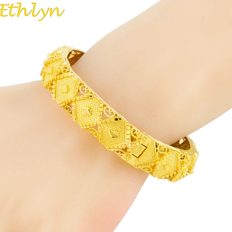 Винтажный женский браслет Ethlyn золотого цвета свадебный невесты Дубая