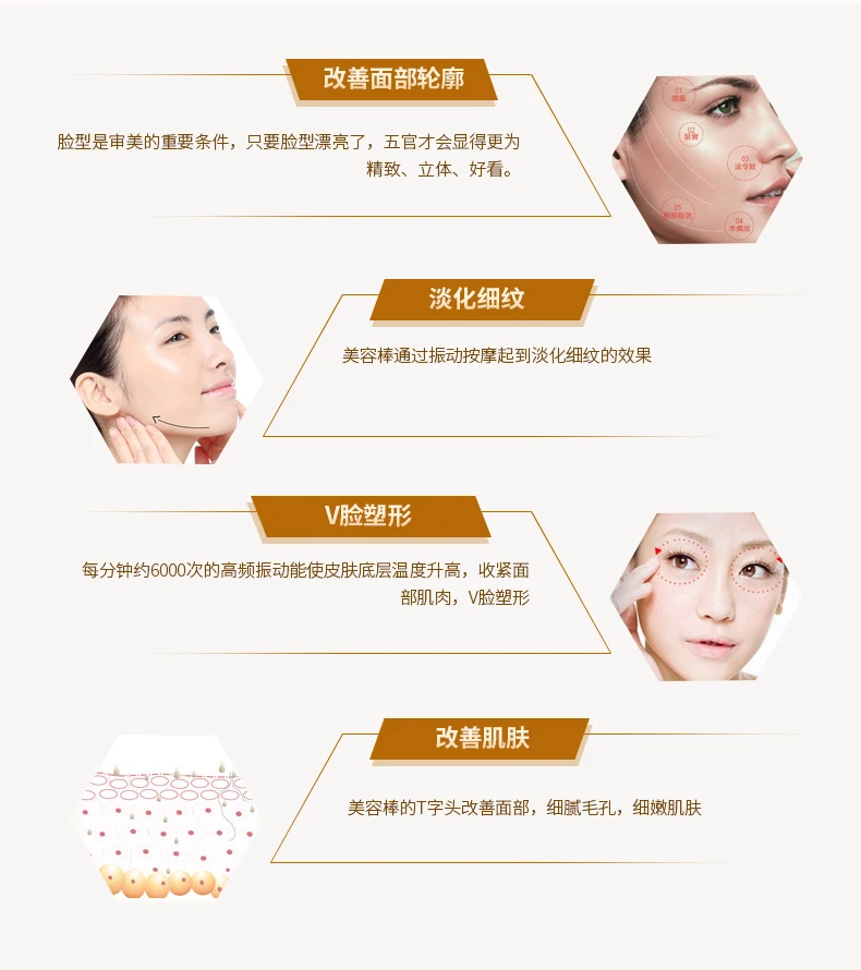 Для похудения лица 24 К вибрации золота укрепляющий Красота роликовый массажер