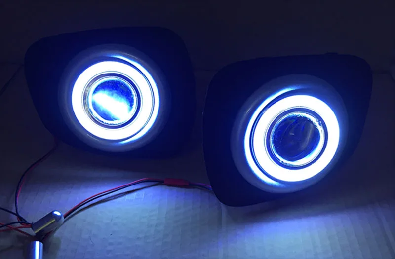 Для Mitsubishi Pajero Sport 2010 белые глаза ангела + объектив H11 55 Вт галогенная лампа|lamp lamp|eye