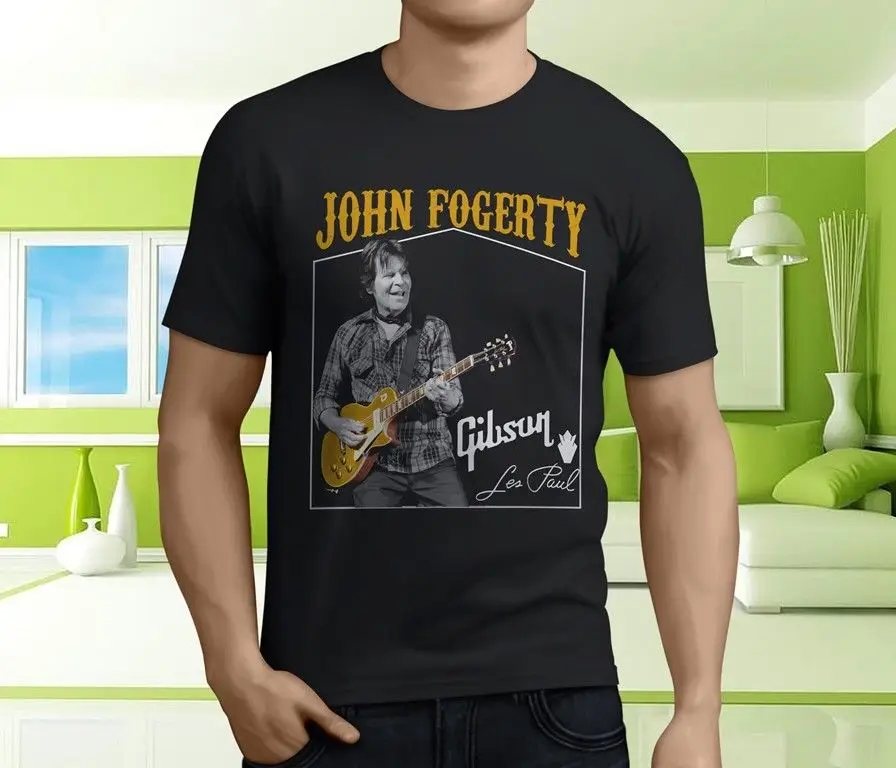 Новый Джон FOGERTY Creedence Клируотер возрождение CCR Мужская черная футболка Размер S-3XL