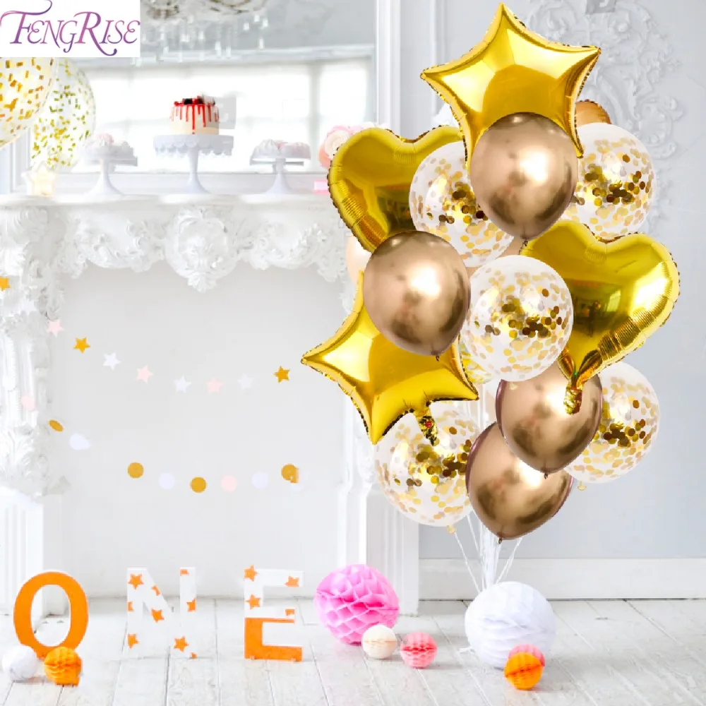 FENGRISE 10 шт./лот, жемчужные металлические шары, круглые металлические шары, декор для дня рождения, латексные шарики, металлизированный декор для свадебной вечеринки