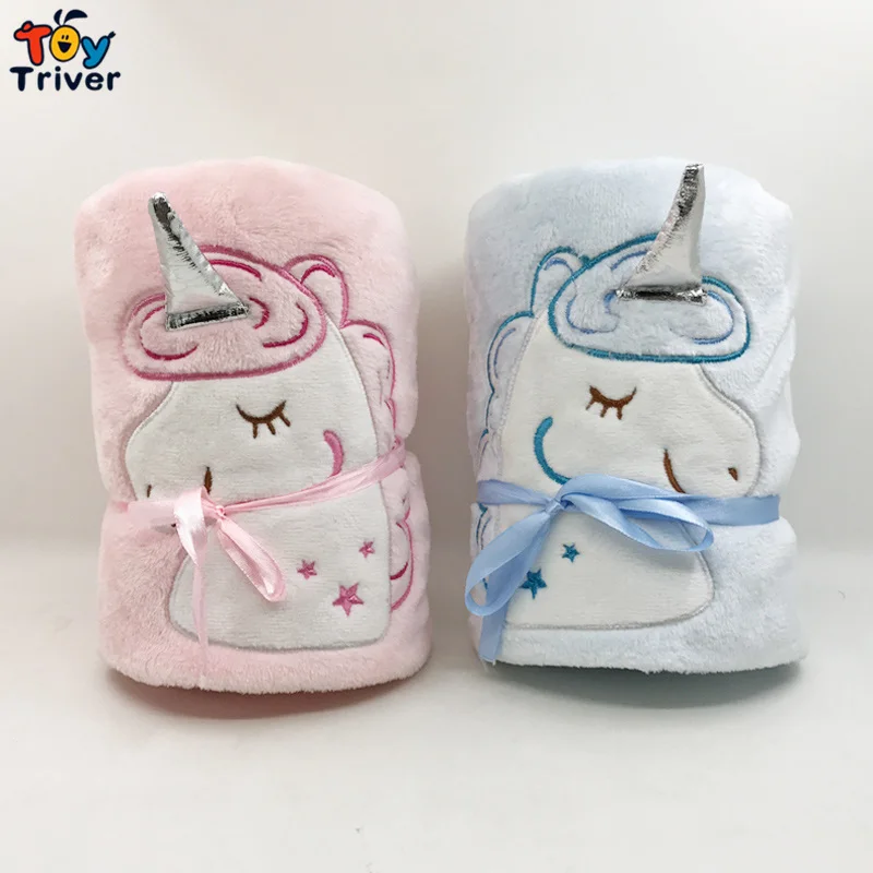 Единорог Kawaii детские игрушки плюшевая игрушка портативное одеяло для ванной для малышей день рождения девочки мальчика подарок автомобиль воздушный путешествия ковер офис Nap ковер